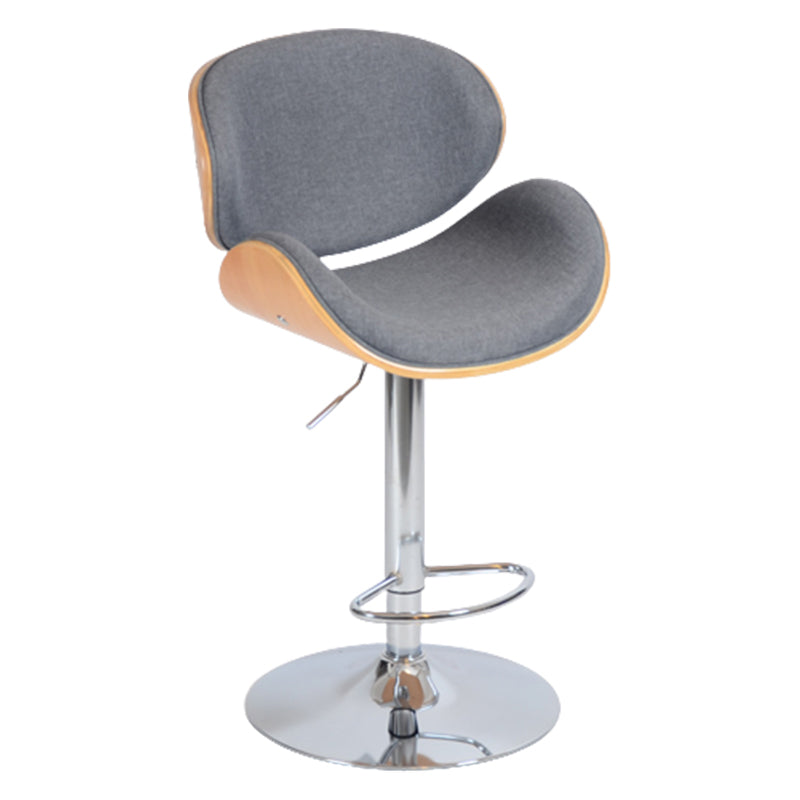 Contemporary Metal Barstool Faux Leather Counter Stool in Matte Finish