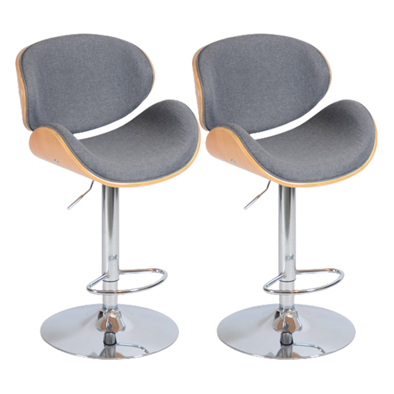 Contemporary Metal Barstool Faux Leather Counter Stool in Matte Finish