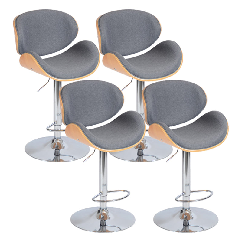 Contemporary Metal Barstool Faux Leather Counter Stool in Matte Finish