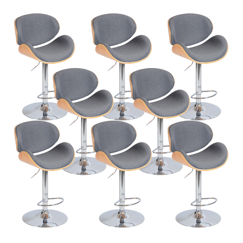Contemporary Metal Barstool Faux Leather Counter Stool in Matte Finish