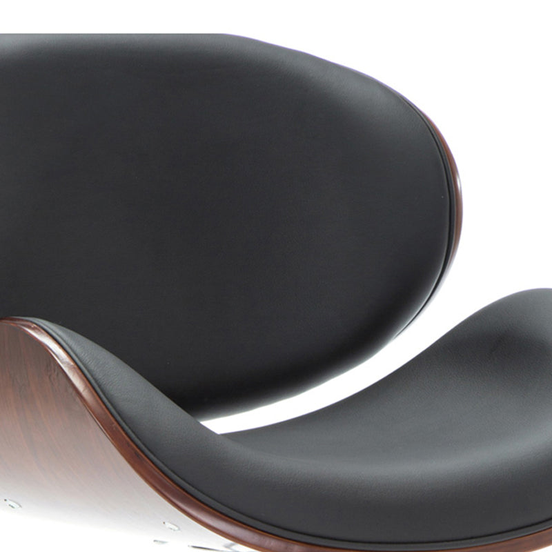 Contemporary Metal Barstool Faux Leather Counter Stool in Matte Finish