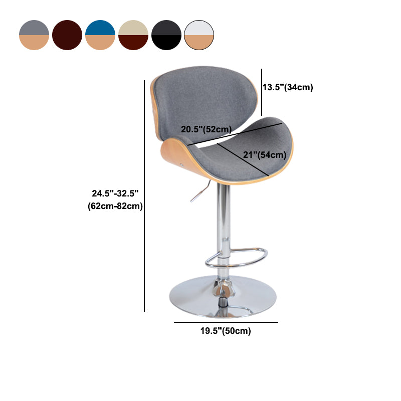 Contemporary Metal Barstool Faux Leather Counter Stool in Matte Finish
