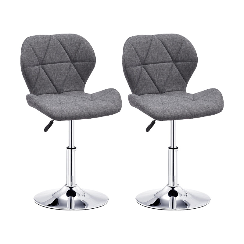 Modern Metal Barstool Faux Leather Counter Stool in Matte Finish