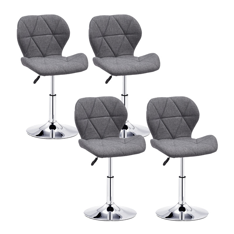 Modern Metal Barstool Faux Leather Counter Stool in Matte Finish