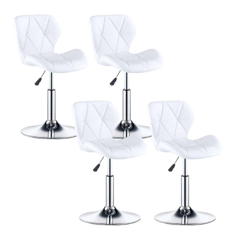 Modern Metal Barstool Faux Leather Counter Stool in Matte Finish