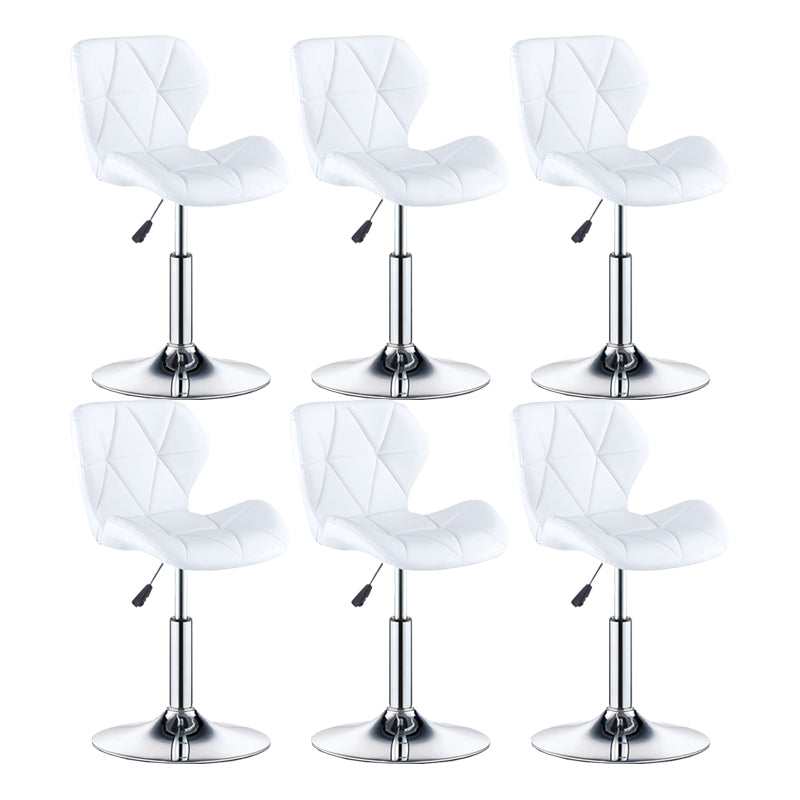 Modern Metal Barstool Faux Leather Counter Stool in Matte Finish