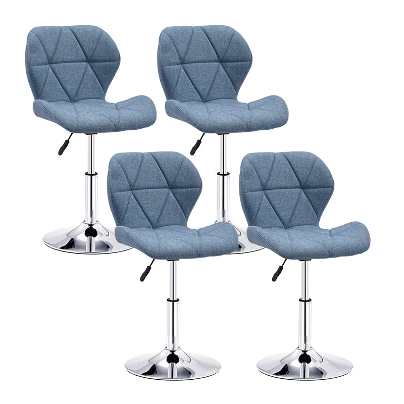 Modern Metal Barstool Faux Leather Counter Stool in Matte Finish