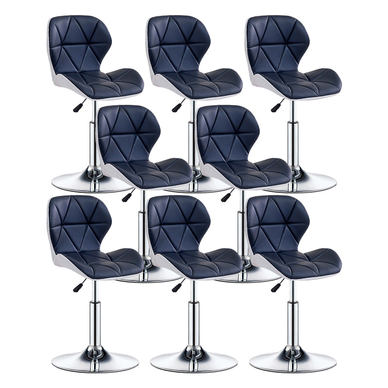 Modern Metal Barstool Faux Leather Counter Stool in Matte Finish