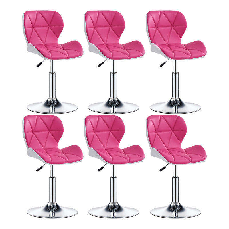 Modern Metal Barstool Faux Leather Counter Stool in Matte Finish