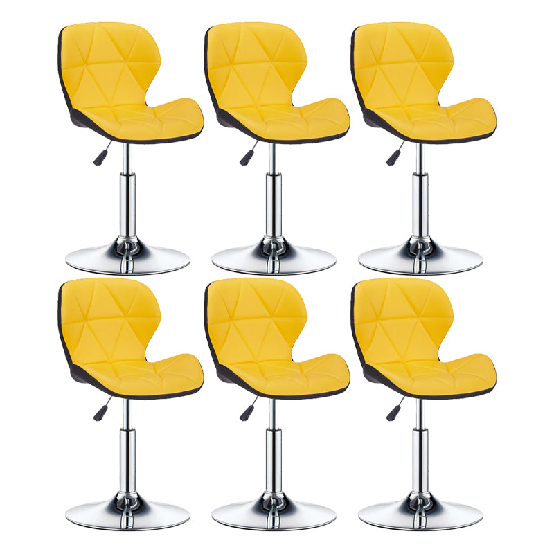 Modern Metal Barstool Faux Leather Counter Stool in Matte Finish