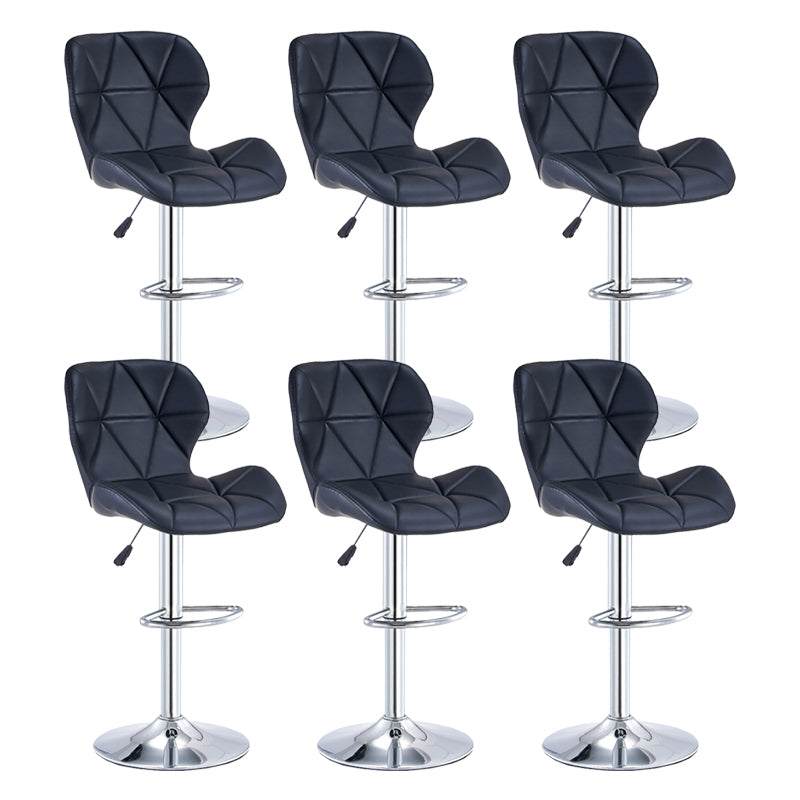 Modern Metal Barstool Faux Leather Counter Stool in Matte Finish