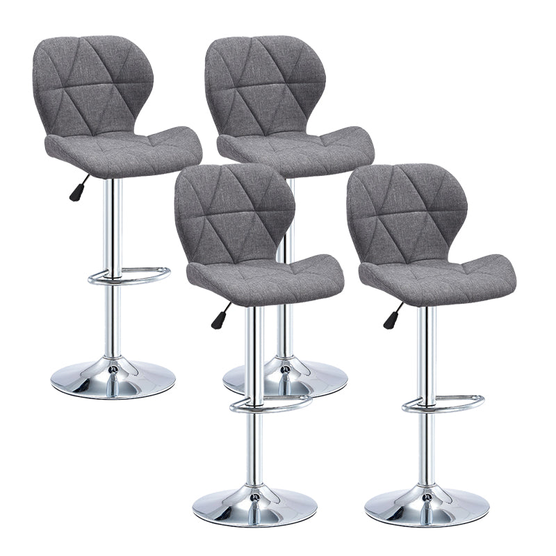 Modern Metal Barstool Faux Leather Counter Stool in Matte Finish