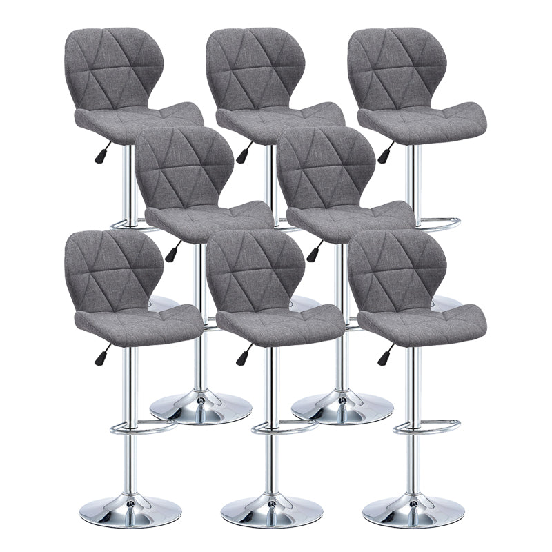 Modern Metal Barstool Faux Leather Counter Stool in Matte Finish