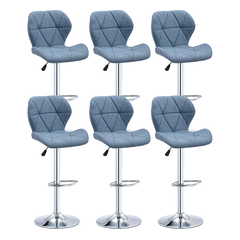 Modern Metal Barstool Faux Leather Counter Stool in Matte Finish