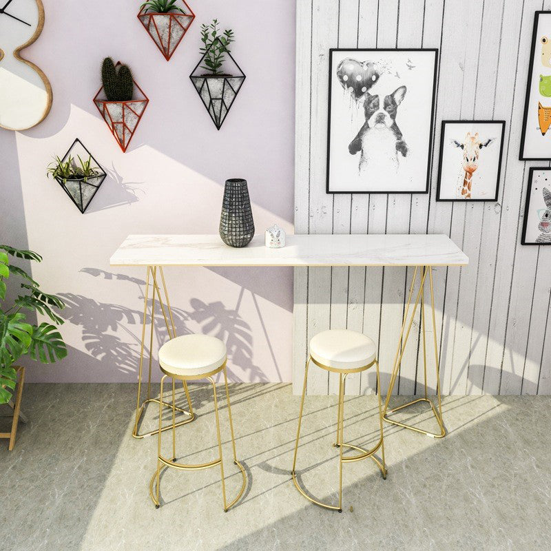 Double Pedestal Counter Set 1/2/3 Pieces Glam Rectangle Bar Pub Table Set