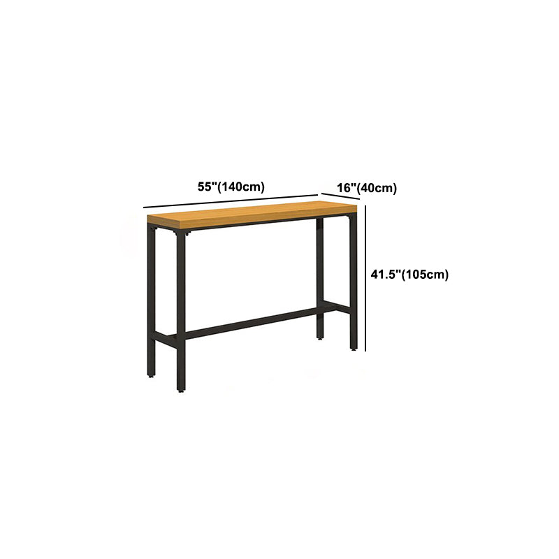 Luxurious Rectangle Solid Wood Bar Table Set 1/6/11 Pieces Counter Table with High Stools