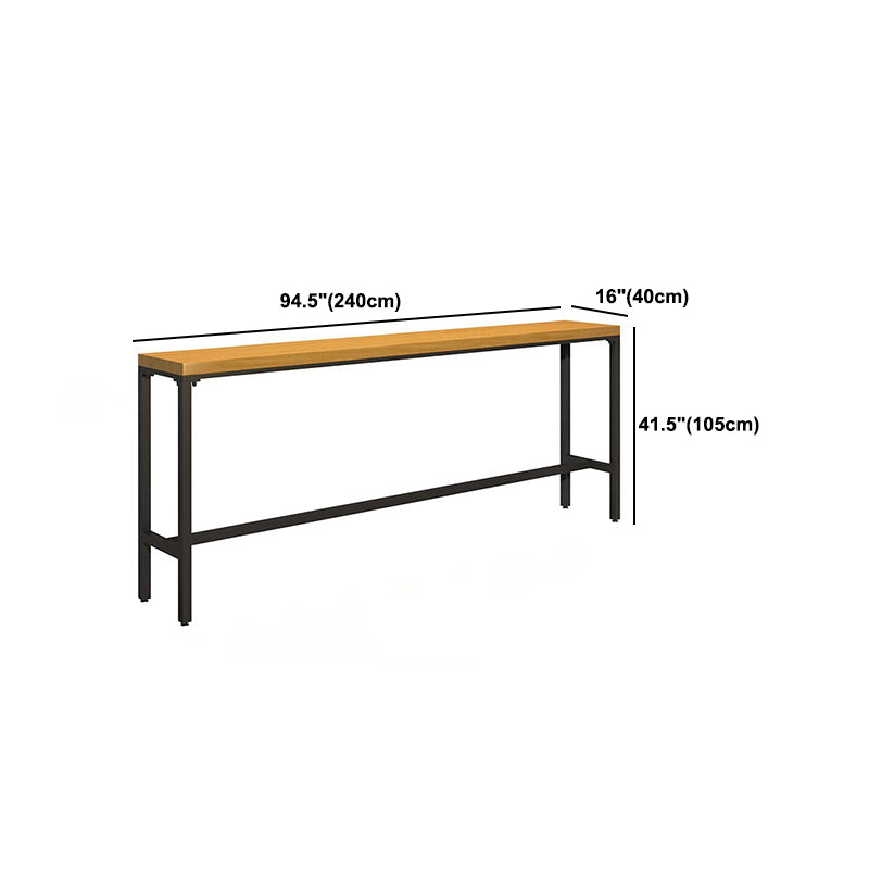 Luxurious Rectangle Solid Wood Bar Table Set 1/6/11 Pieces Counter Table with High Stools