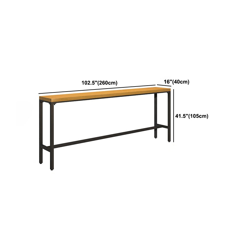 Luxurious Rectangle Solid Wood Bar Table Set 1/6/11 Pieces Counter Table with High Stools