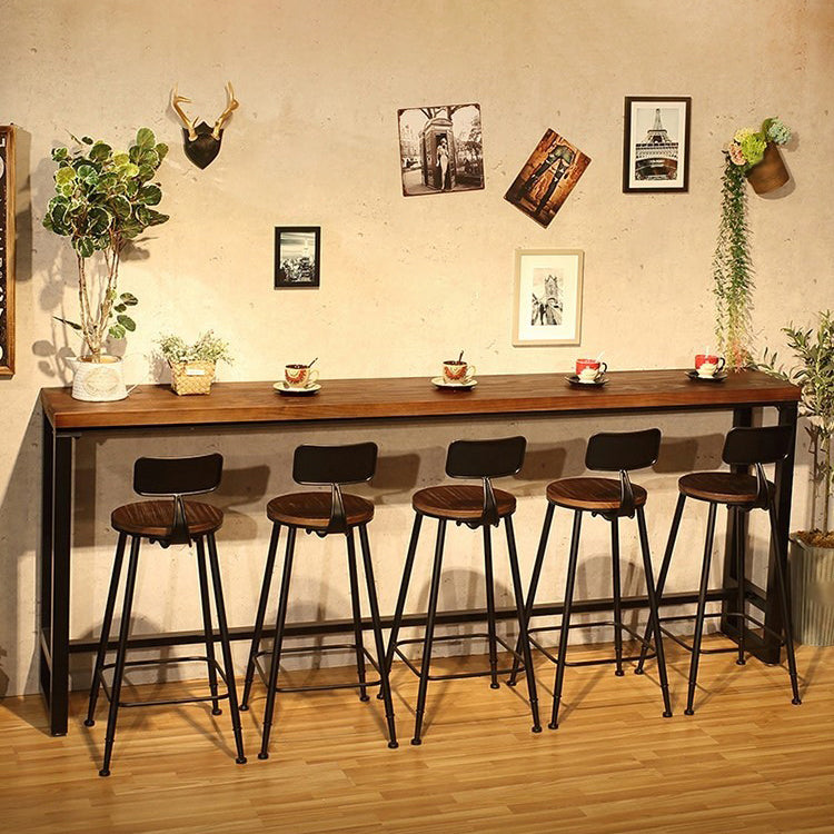 Industrial 1/4/6/11 Pieces Bar Table Set Rectangle Pine Wood Counter Table with Stools