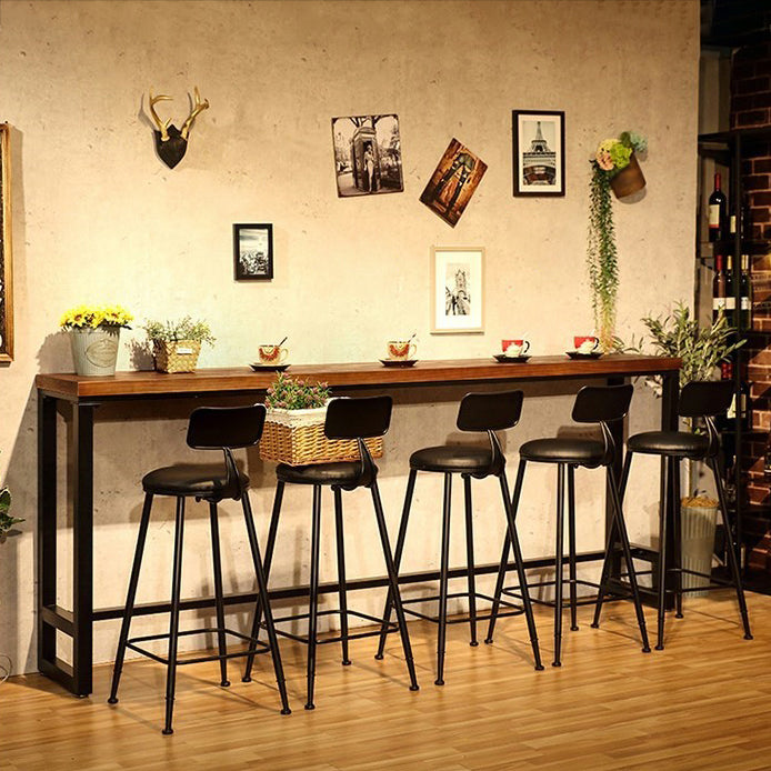 Industrial 1/4/6/11 Pieces Bar Table Set Rectangle Pine Wood Counter Table with Stools