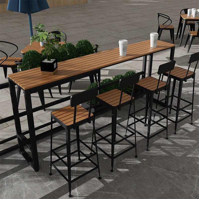 Industrial Bar Table Set 1/2/5 Pcs Rectangular Bar Table and Stools