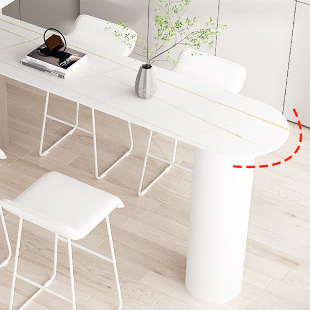 Modern Counter Height Set 1/2/3 Pcs Sintered Stone Dining Bar Table with Low Back Stool