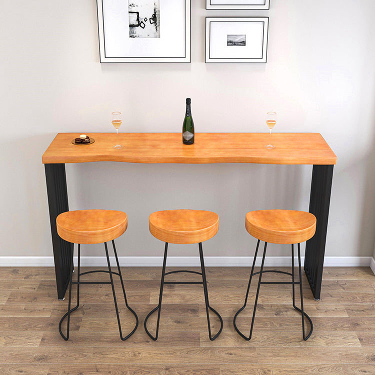 Industrial Rectangle Solid Wood Bar Table Set 1/2/3/4/5/7 Pieces Counter Table with Stools