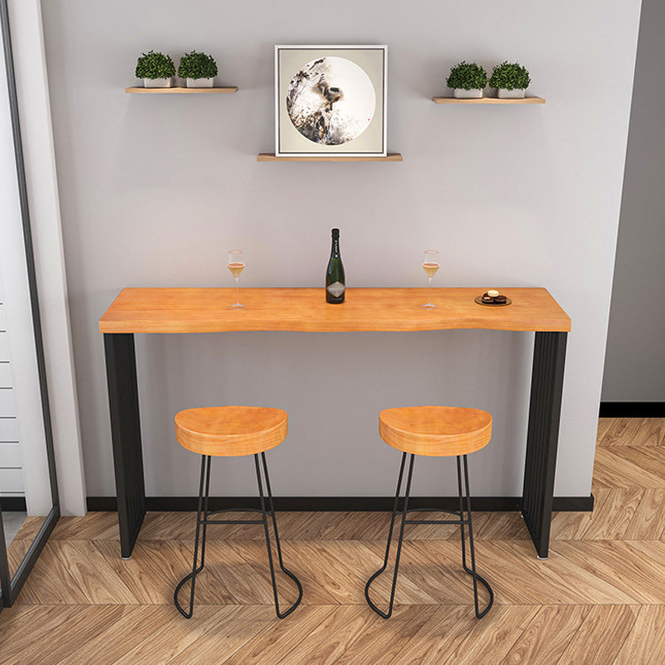 Industrial Rectangle Solid Wood Bar Table Set 1/2/3/4/5/7 Pieces Counter Table with Stools