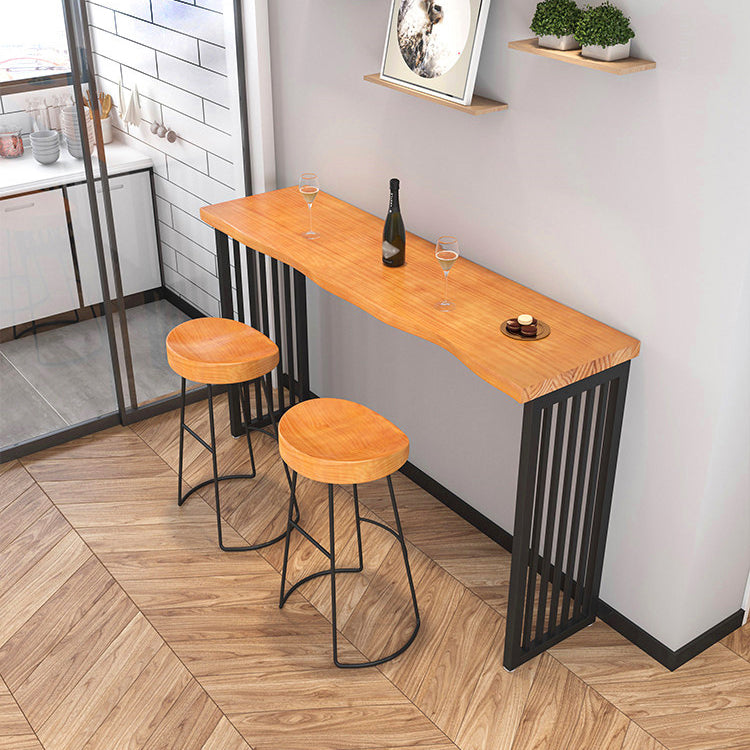 Industrial Rectangle Solid Wood Bar Table Set 1/2/3/4/5/7 Pieces Counter Table with Stools