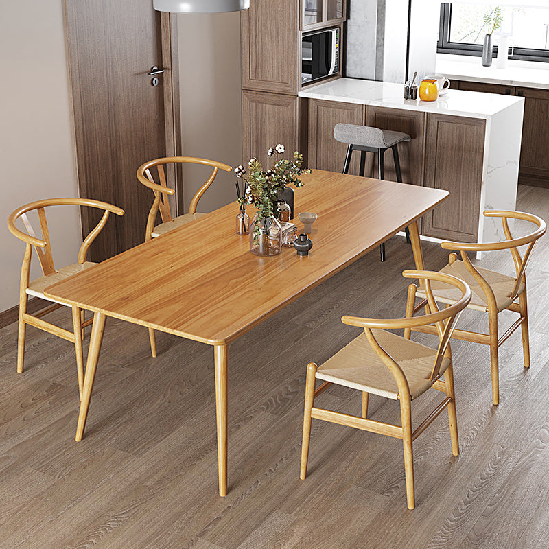 Rectangle 1/4/5 Pieces Dining Set Solid Wood Legs Dining Furniture Set