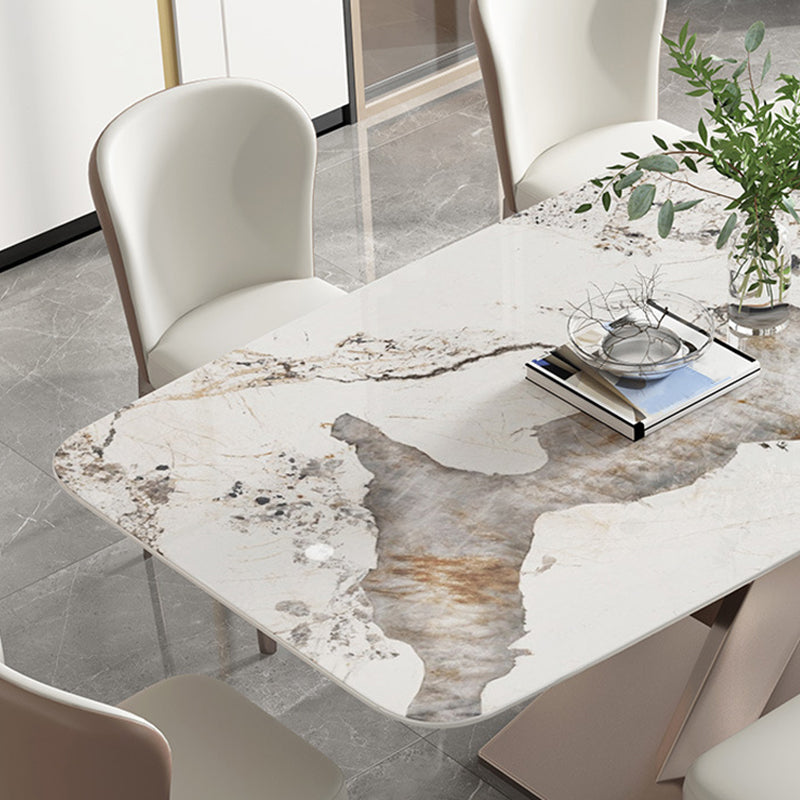 Modern Style Sintered Stone Dining Table Set Rectangle 1/4/5/7 Pieces Dining Set