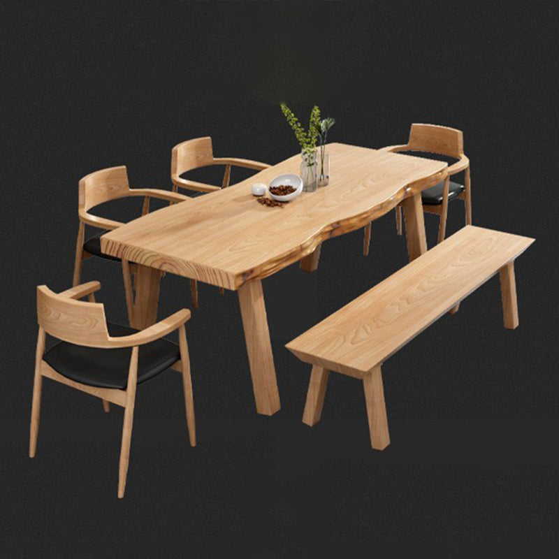 Modern 1/2/5/6/7 Pieces Dining Set Solid Wood Legs Dining Furniture Items in Natural