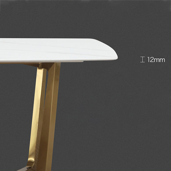 Glam Sintered Stone Dining Set Rectangle 1/4/5/6/7 Pieces Dining Set for Dining Areas