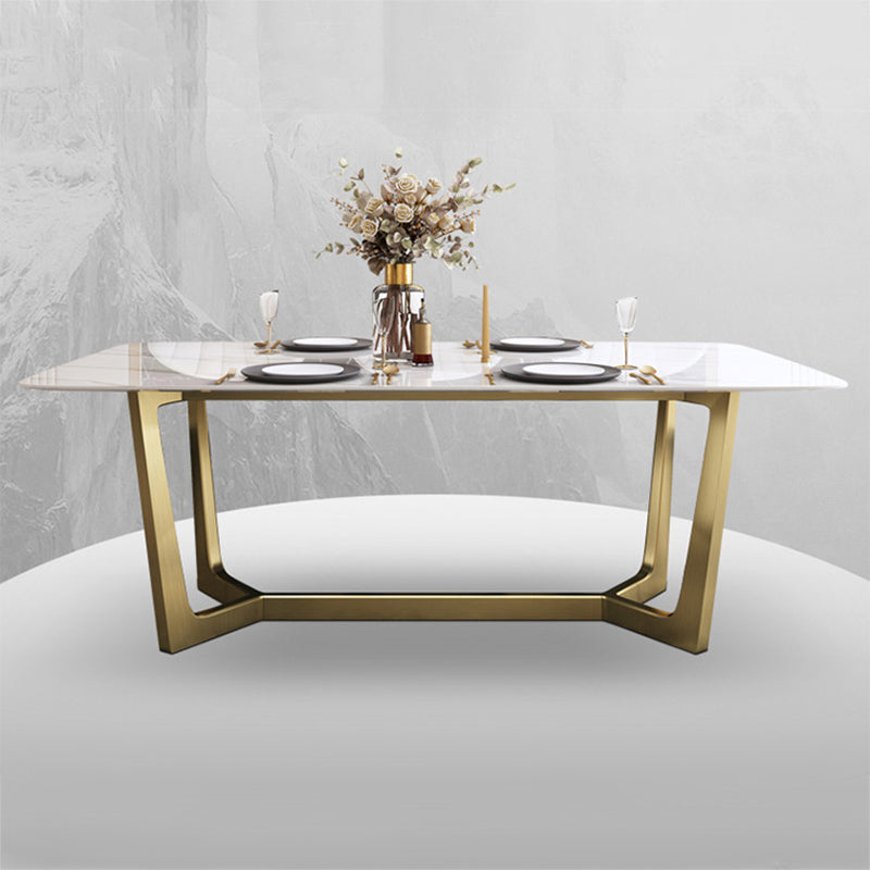 Glam Sintered Stone Dining Set Rectangle 1/4/5/6/7 Pieces Dining Set for Dining Areas