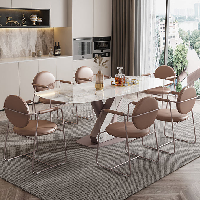 Modern Sintered Stone Dining Table Set 1/2/5/7 Pieces Rectangle Dining Set