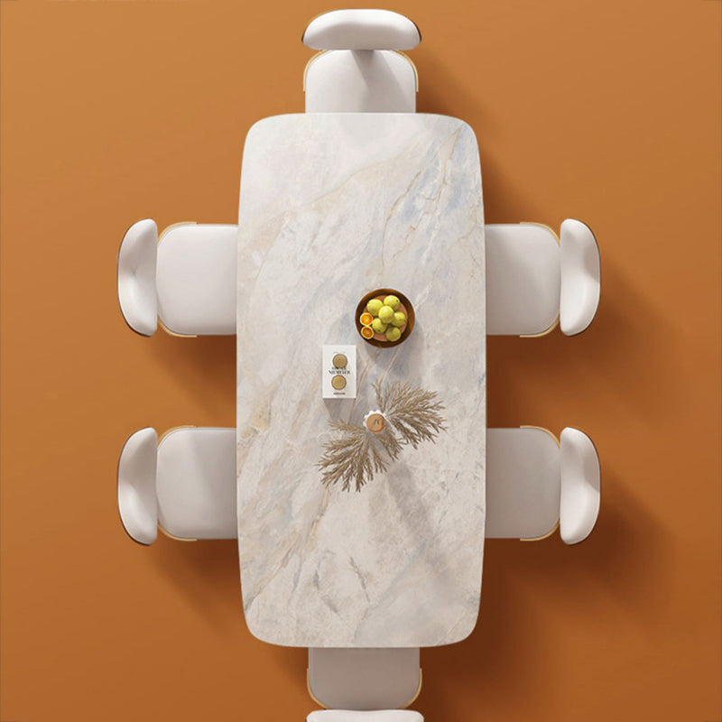 Glam Style Sintered Stone Dining Set Rectangle 1/2/4/5/7/9 Pieces Dining Set