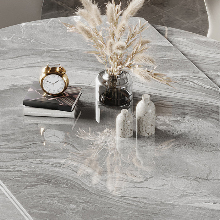 Stone Top Dining Table Round Dining Table with Pedestal Base