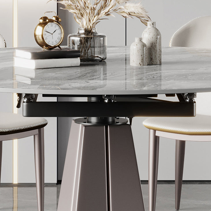 Stone Top Dining Table Round Dining Table with Pedestal Base