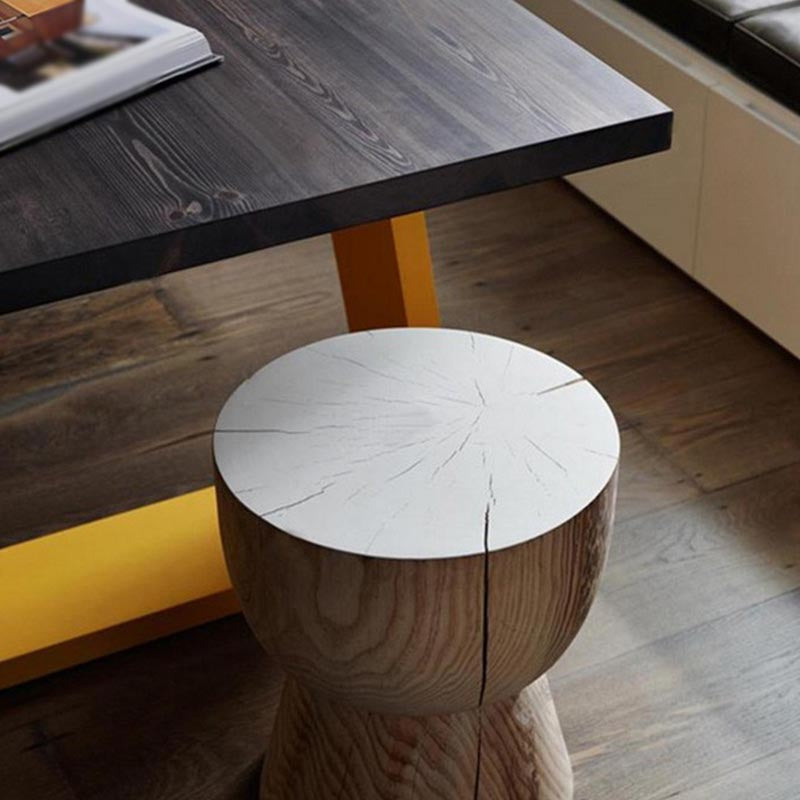Metal Industrial Rectangle Dining Table for Home Pine Wood Top Table with Sled