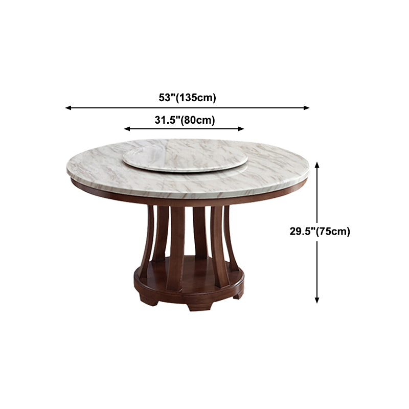 Sintered Stone Dining Table Modern White Convertible Furniture with Pedestal Base for Home