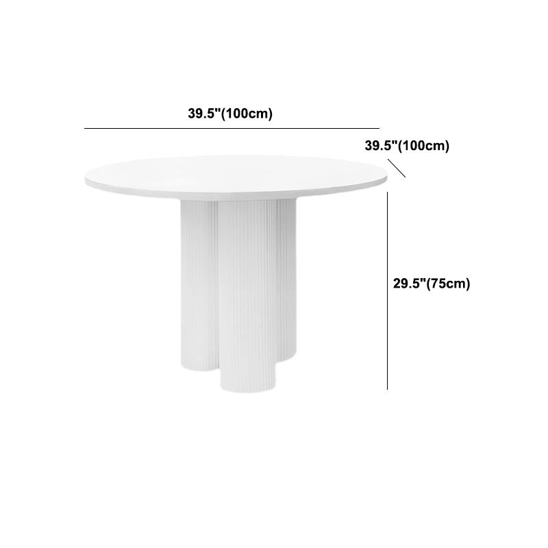 Round Dining Room Table Contemporary White Fixed Kitchen Table