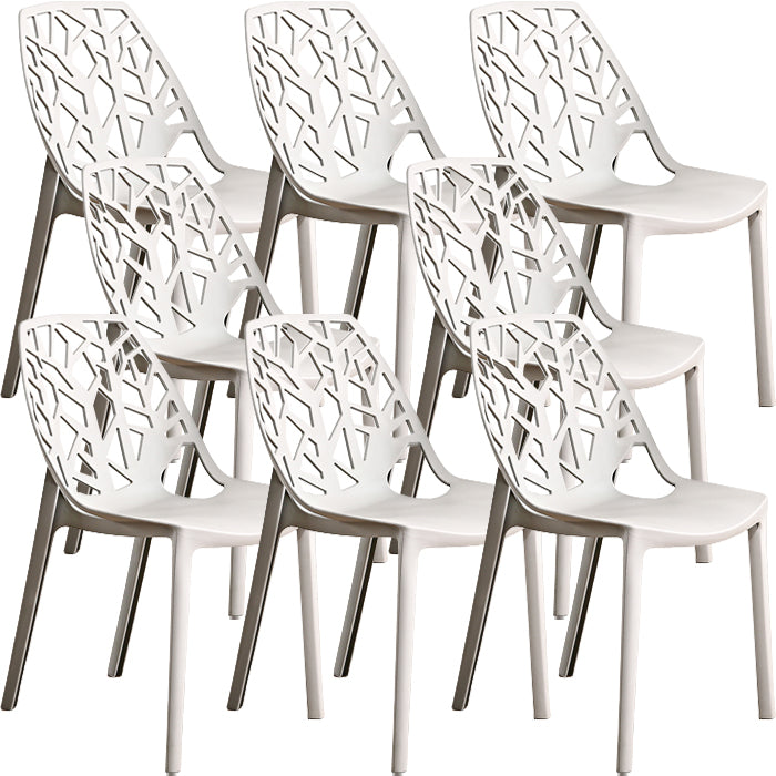 Contemporary Dining Chairs Armless Chair with Plastic Legs for Home
