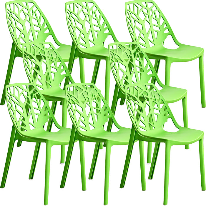 Contemporary Dining Chairs Armless Chair with Plastic Legs for Home