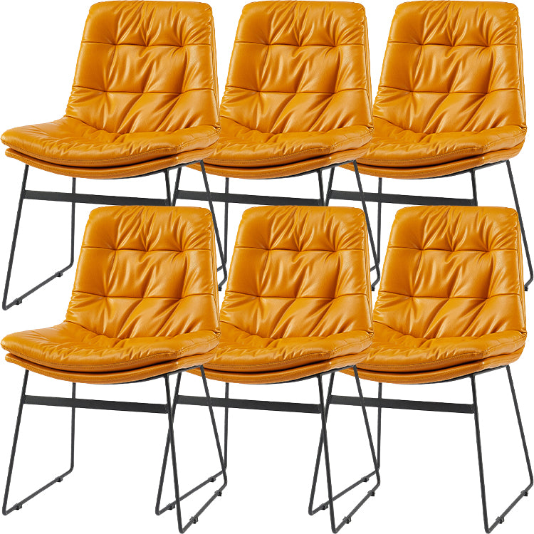 Industrial Dining Chairs Armless Chair with Metal Legs for Home