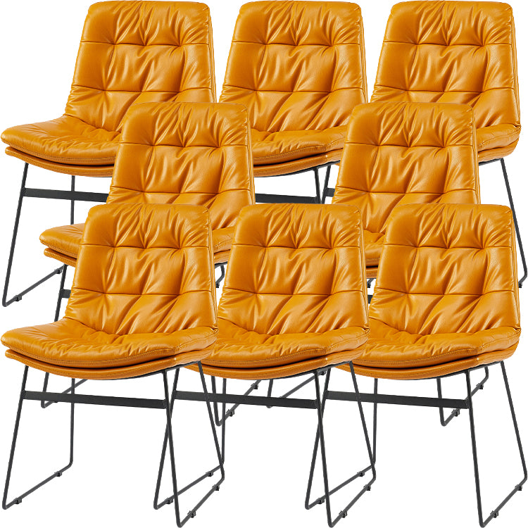 Industrial Dining Chairs Armless Chair with Metal Legs for Home