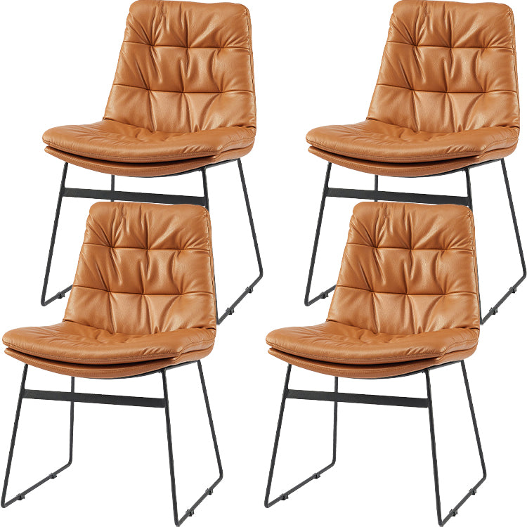 Industrial Dining Chairs Armless Chair with Metal Legs for Home