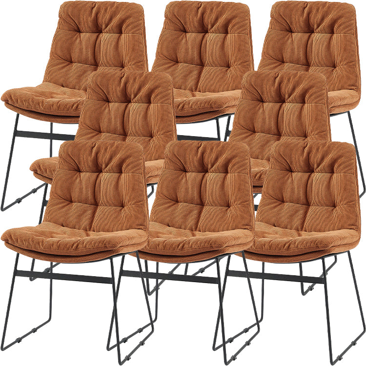 Industrial Dining Chairs Armless Chair with Metal Legs for Home