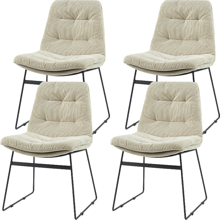 Industrial Dining Chairs Armless Chair with Metal Legs for Home
