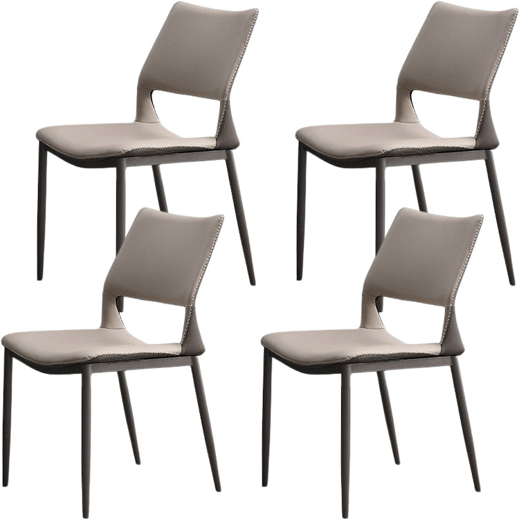 Contemporary Dining Chairs Armless Chair with Metal Legs for Home
