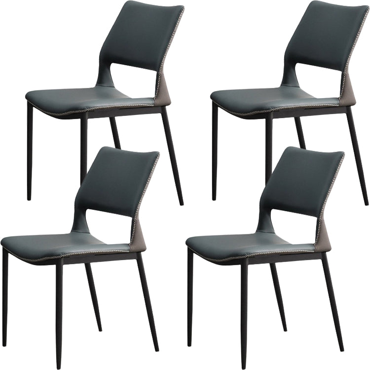 Contemporary Dining Chairs Armless Chair with Metal Legs for Home